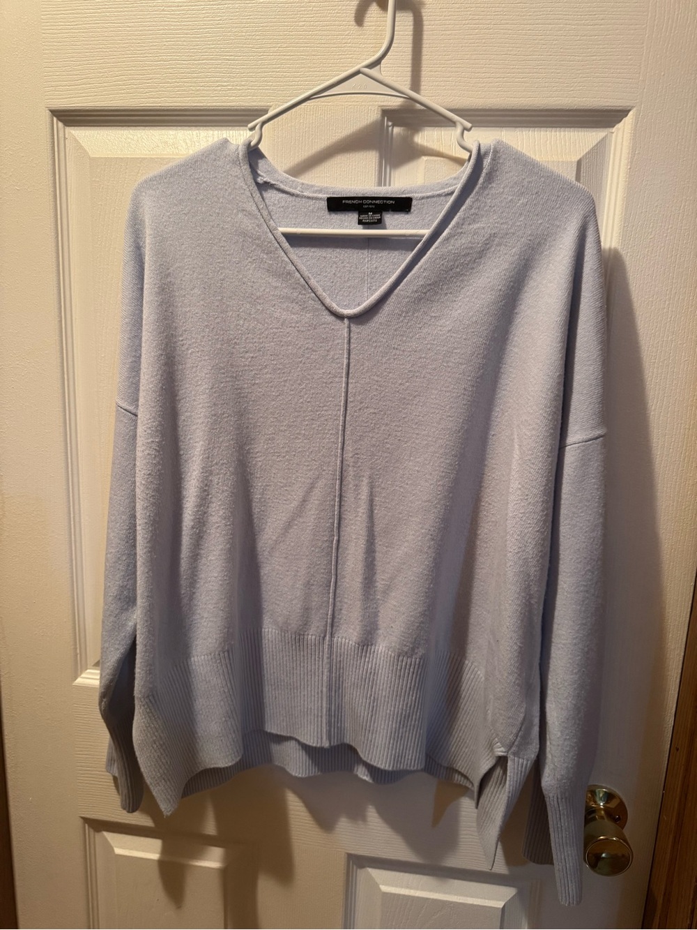 French Connection Pale Blue V-Neck Sweater